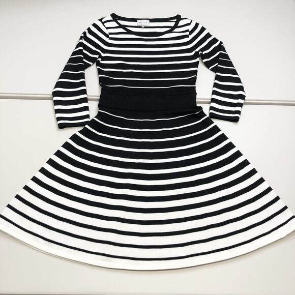 Milly Dresses & Skirts - Milly New York Degrade A Line Striped Dress Size Small Black White Measurements